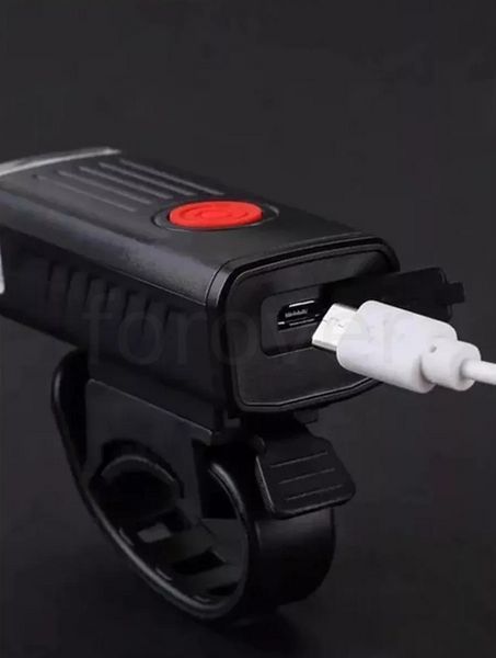 Велосипедный фонарь фара, аккумуляторный USB, черный LY-21 фото