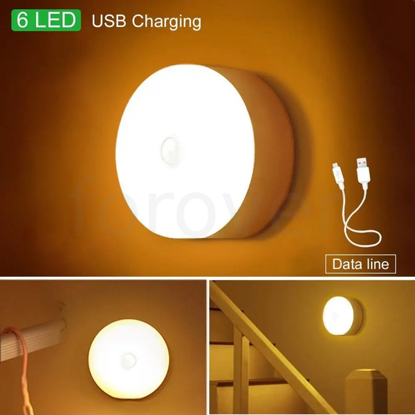 Светодиодный ночник с датчиком движения USB аккумуляторный 1833935928 фото