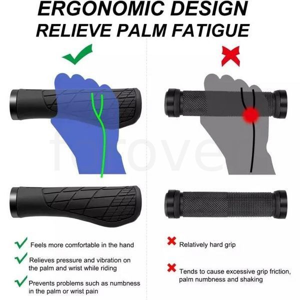 Грипсы ручки велосипедные MTB Ergonomic, с замками, черные 2527170529 фото